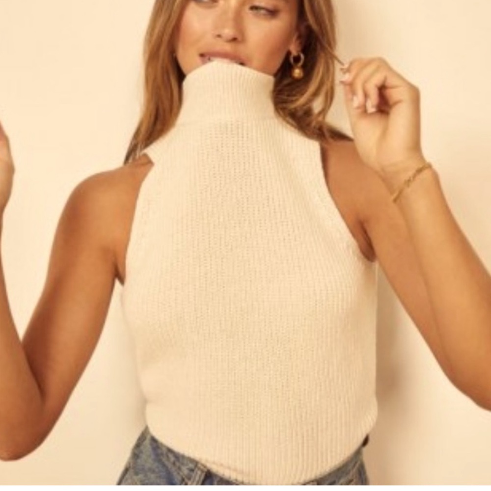 Reformation Knitted Turtleneck Tank